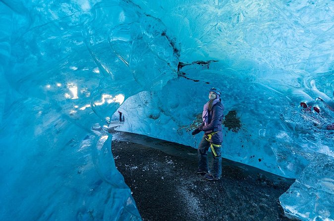 Crystal Blue Ice Cave From Jokulsarlon Glacier Lagoon
